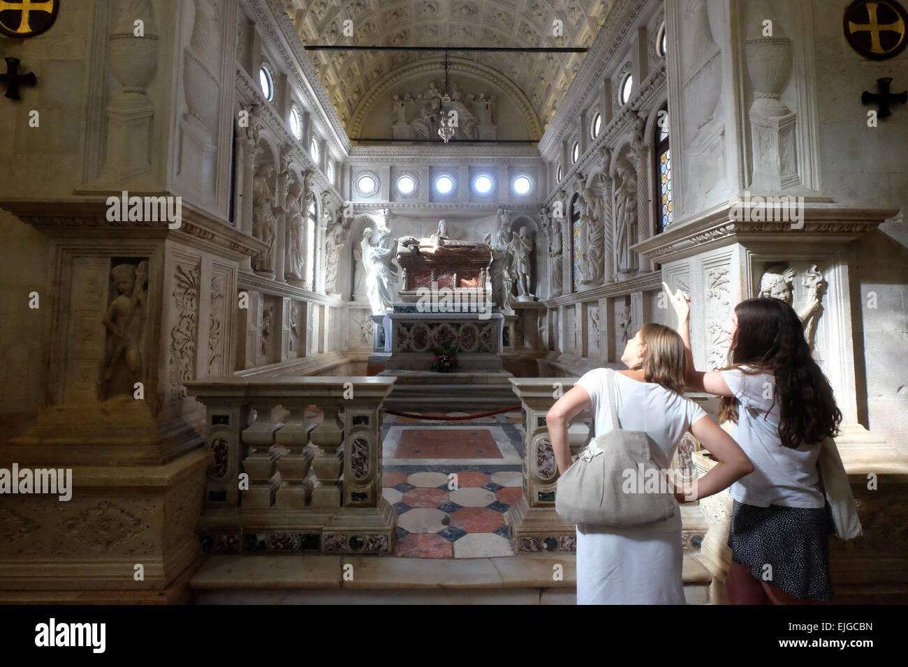 Kathedrale der Hl. Lovra, Interieur, Trogir, Kroatien, Weltkulturerbe Stockfoto