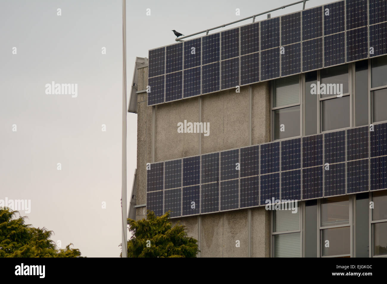 North Devon Ratsgebäude mit Sonnenkollektoren in Barnstaple, Devon, England Stockfoto
