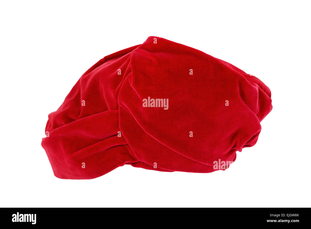 Retro-Hut - roten Turban isoliert auf weißem Hintergrund Stockfoto