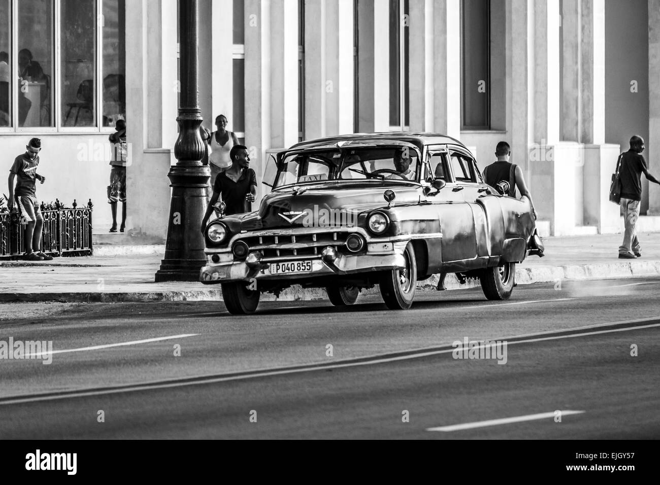 Klassische Auto am Malecón in Havanna. Stockfoto