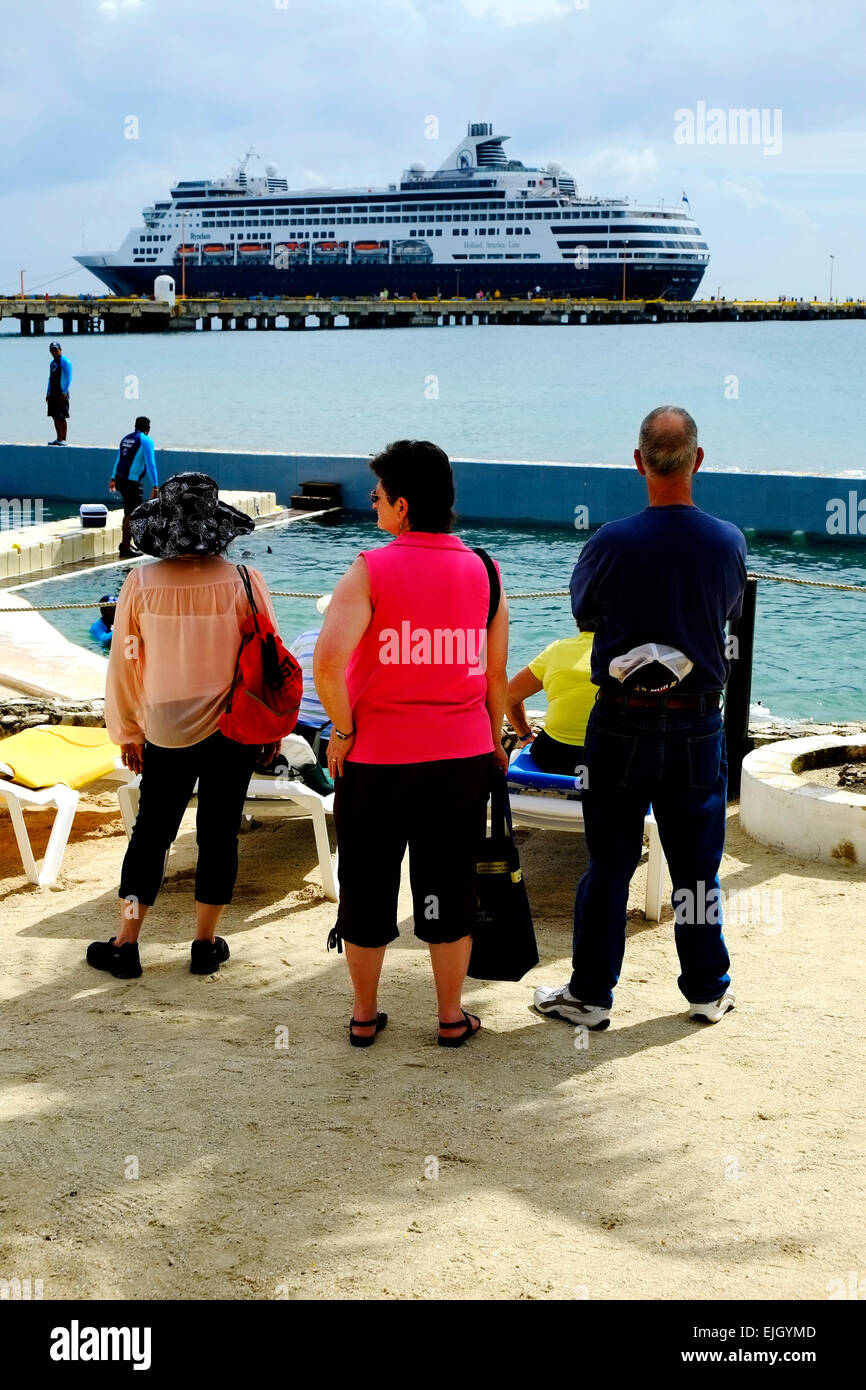 Costa Maya Mexiko ein Anschlag auf eine westliche Karibik Crusie aus Tampa Florida mit Kreuzfahrtschiff Holland America Ryndam Stockfoto