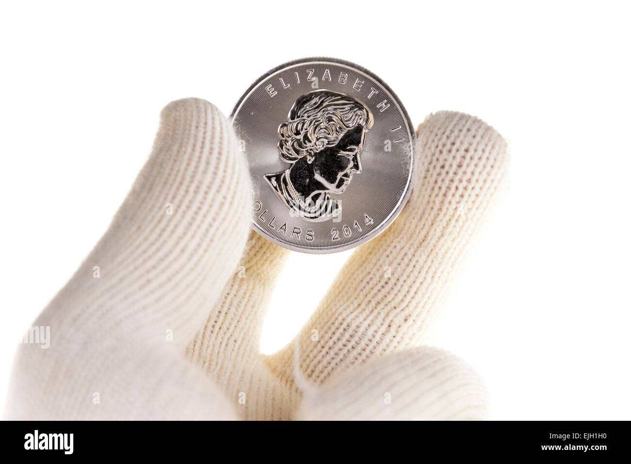 Kanadischen Silver Coin Investment, eine Unze troy Stockfoto