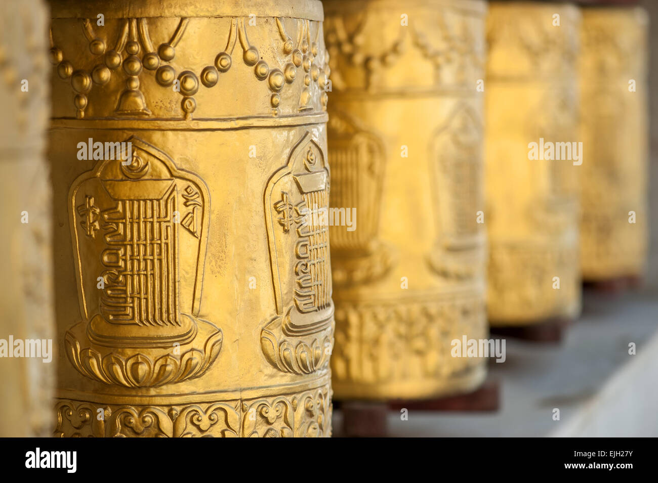Gold tibetischen Spule im Himalaya Stockfoto