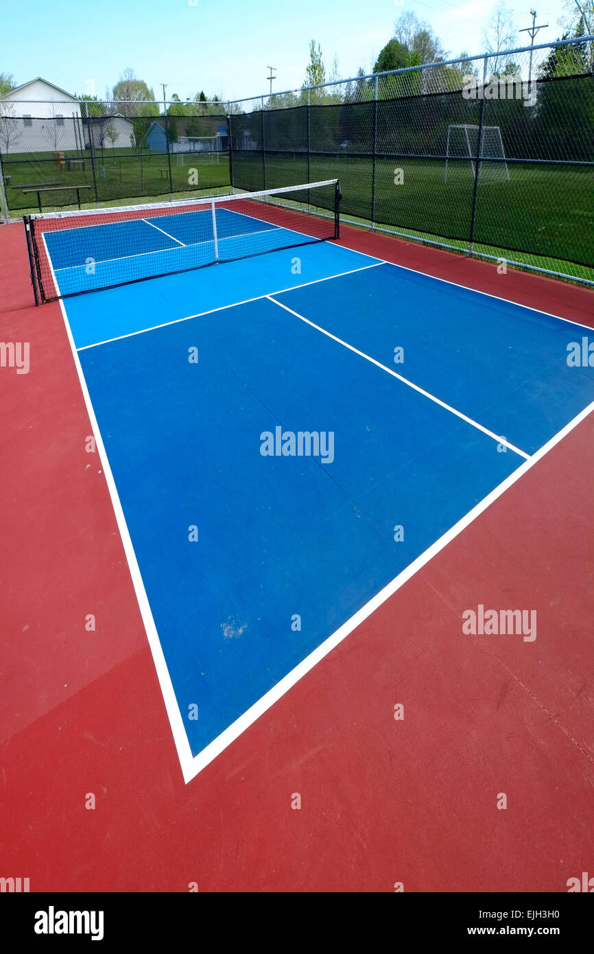 Leerer Pickleball Sportplatz Stockfoto