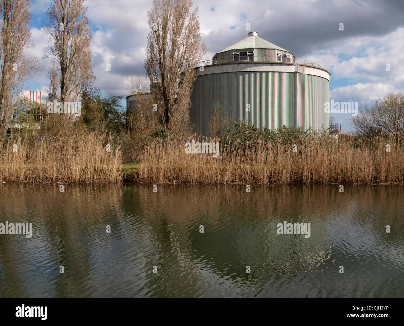 Kläranlagen auf dem Kanal von Exeter, Devon, UK Stockfoto