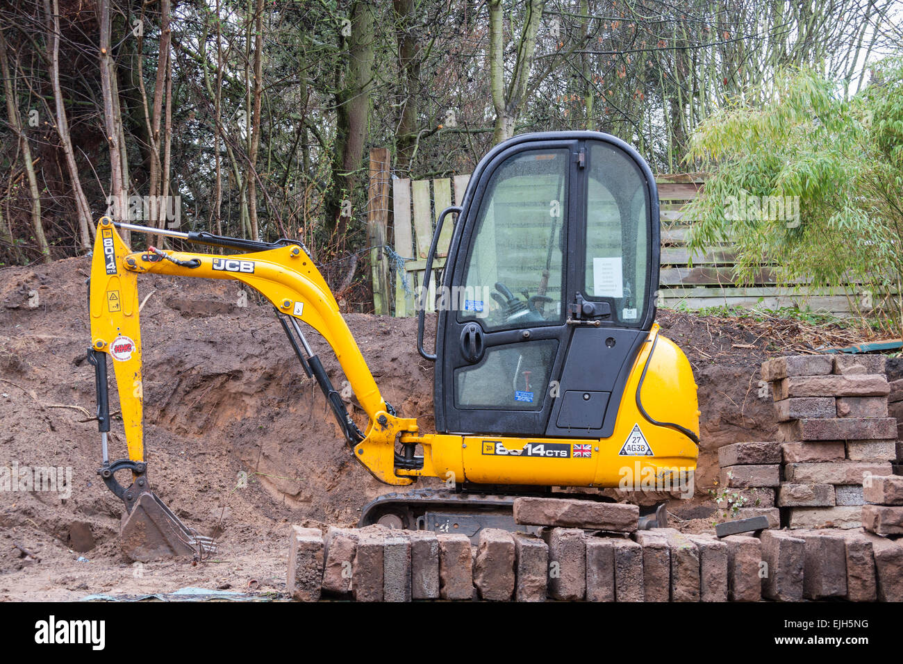 JCB Minibagger Stockfoto
