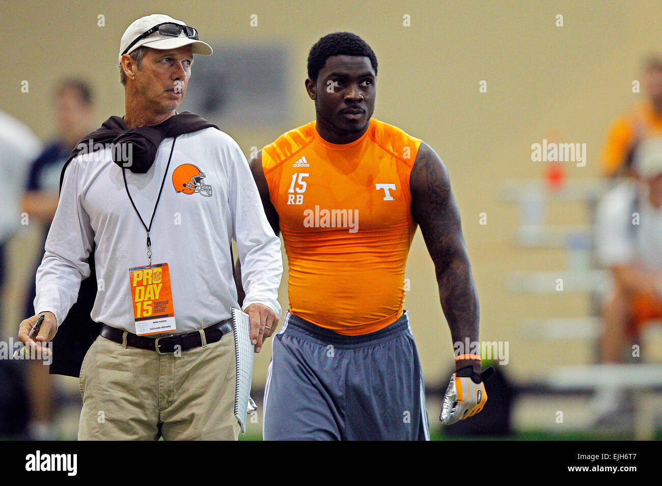 25. März 2015: Mike Hagen mit den Cleveland Browns und Marlin Lane NFL Pro Tag an der Universität von Tennesse Mittwoch, 25. März 2015 in Knoxville, Tennessee Stockfoto