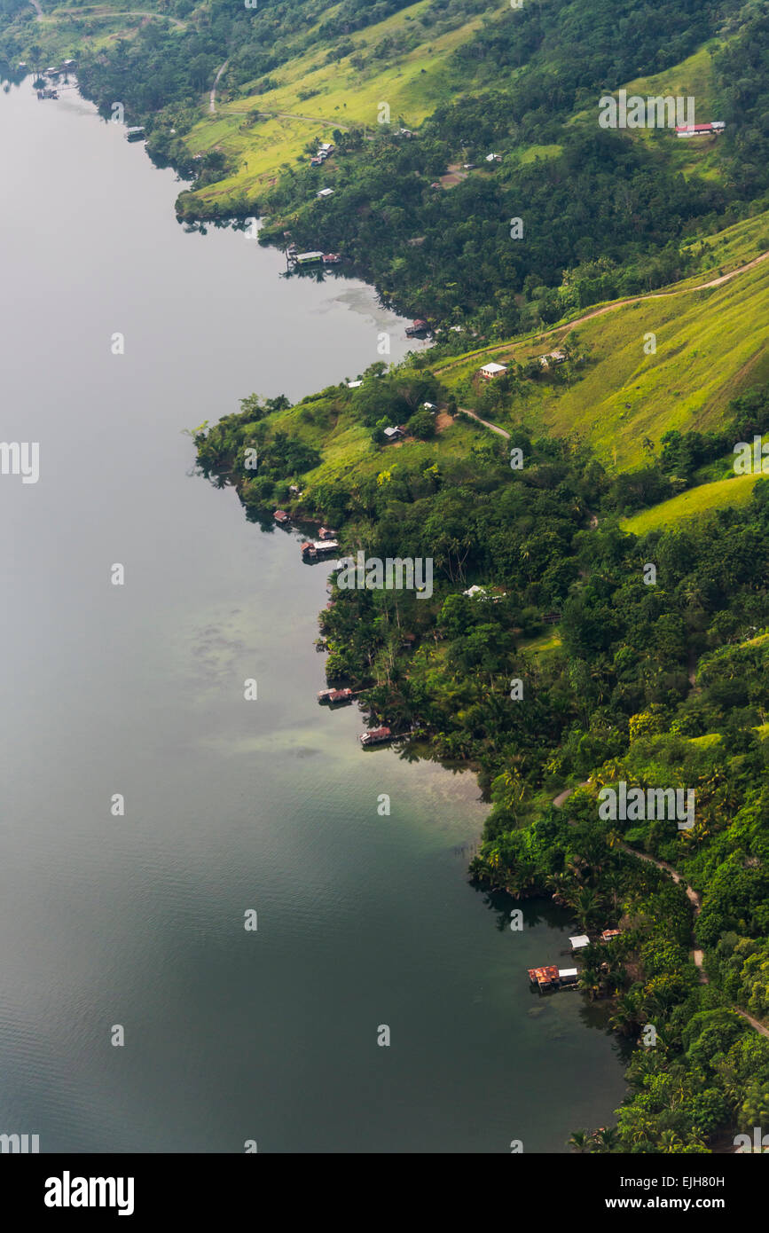Luftaufnahme der Küste, Jayapura, Papua, Indonesien Stockfoto