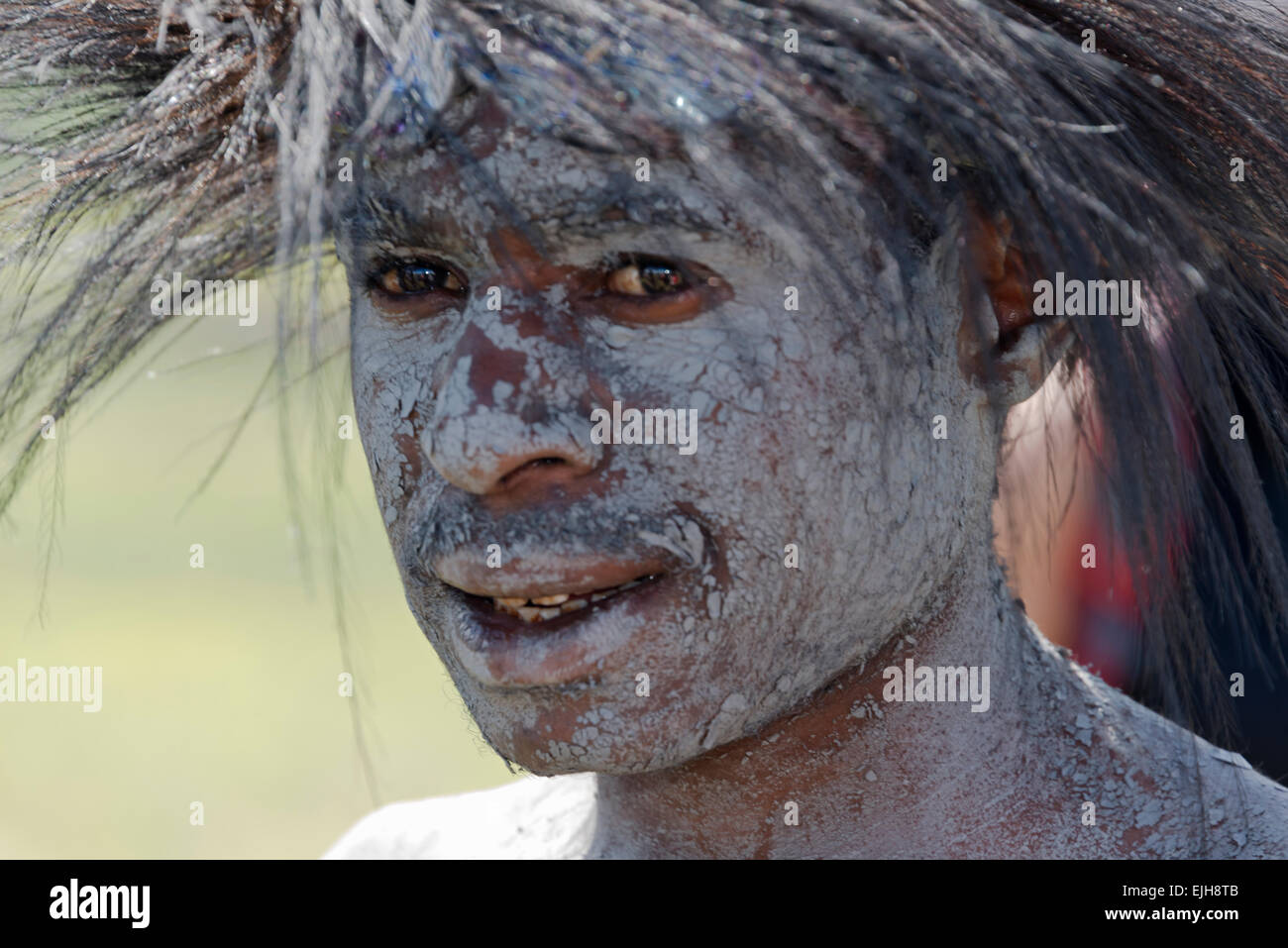 Dani-Mann im Baliem Tal Festival, Wamena, Papua, Indonesien Stockfoto