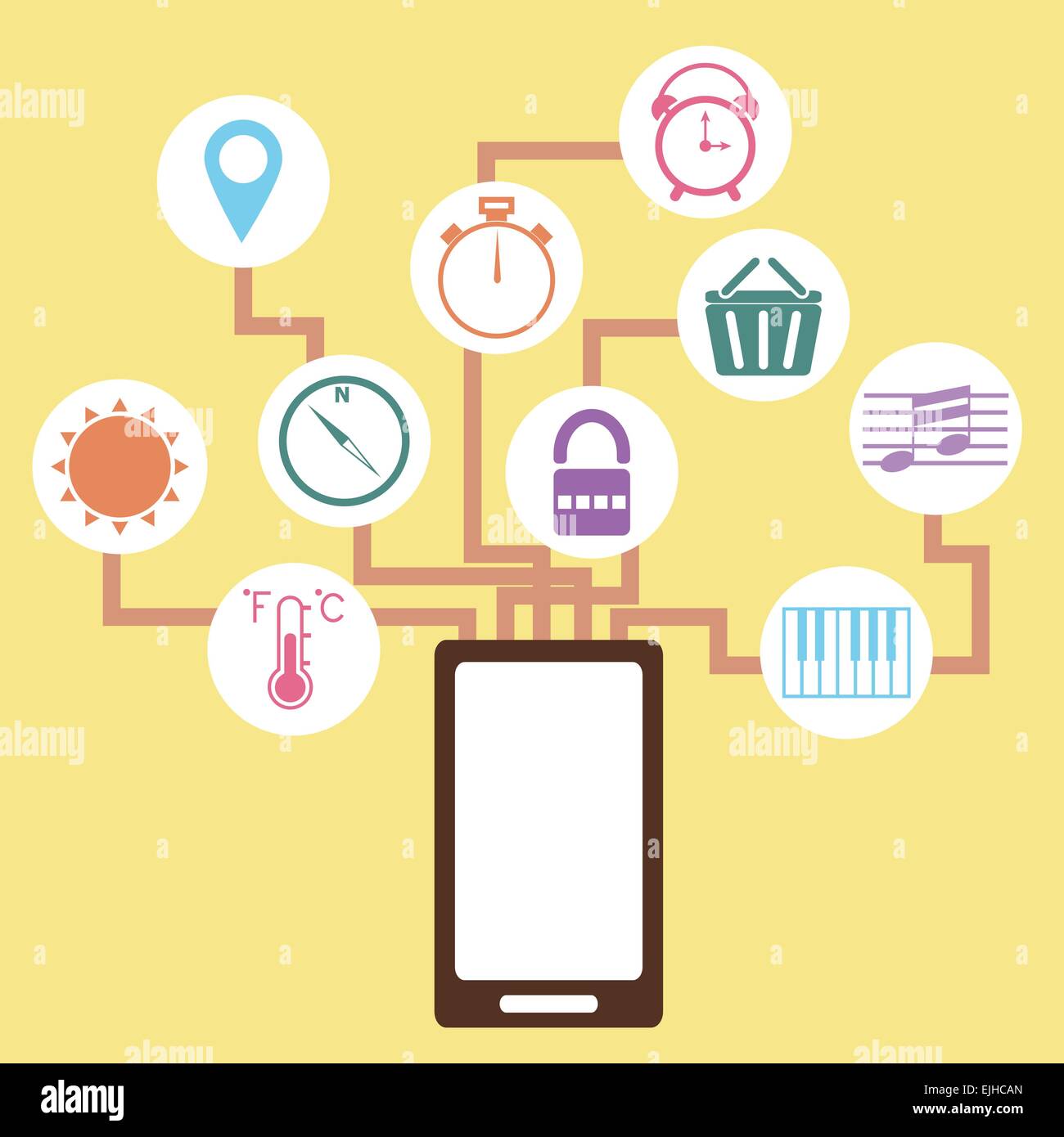 Mobile Anwendung Konzeptidee im flachen Stil, Lager Vektor Stock Vektor