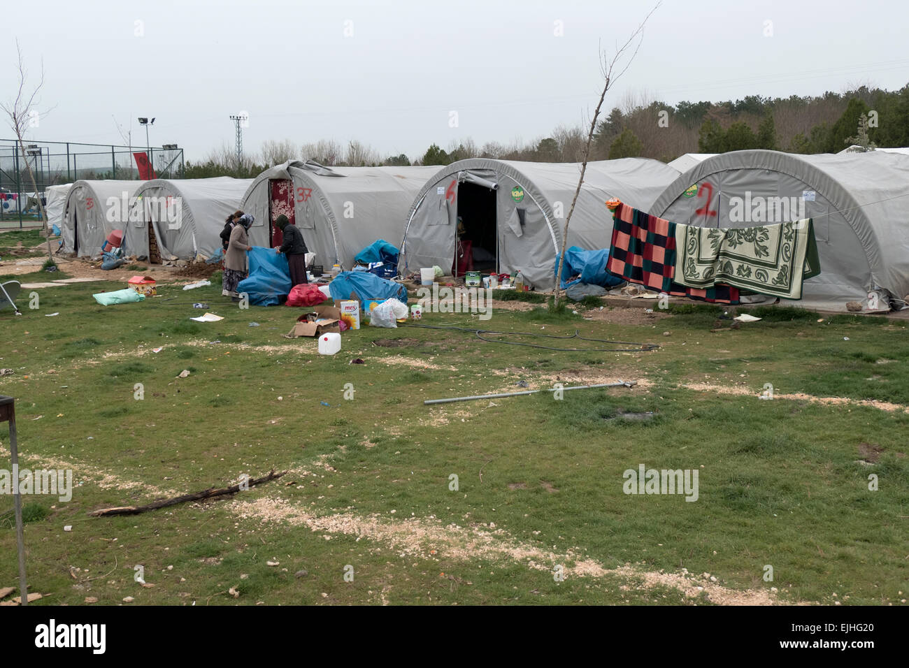 Flüchtlingslager in der Nähe von Diyarbakır, türkischen Kurdistan Türkei. Yeziden von Sinjar / Shingal/Shengal Berge, Irak. Flüchtlinge, Kurden Stockfoto