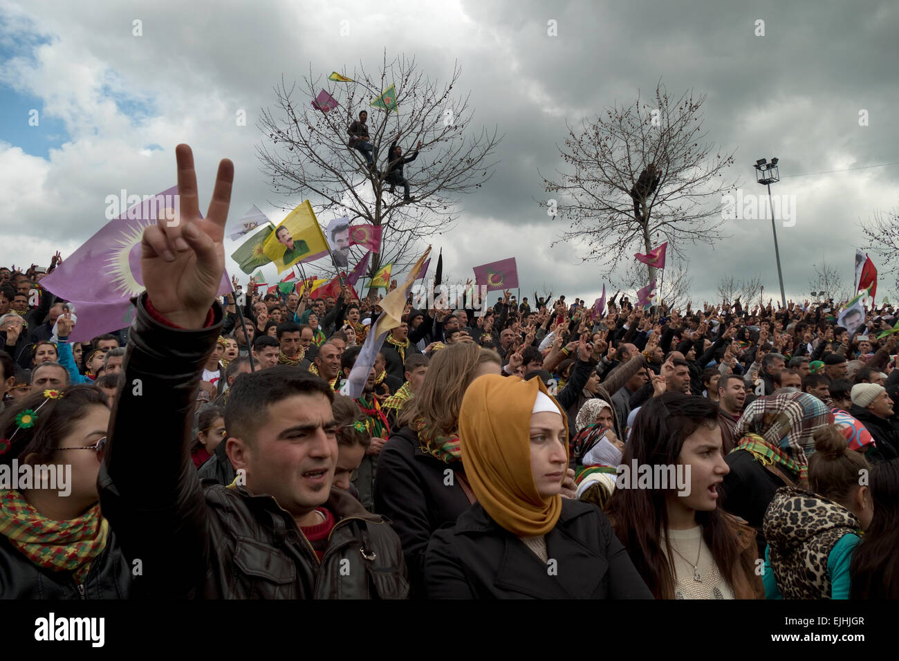 Kurden feiern Newroz, kurdischen Neujahrsfest in Diyarbakir, Türkei-Kurdistan, Türkei Stockfoto