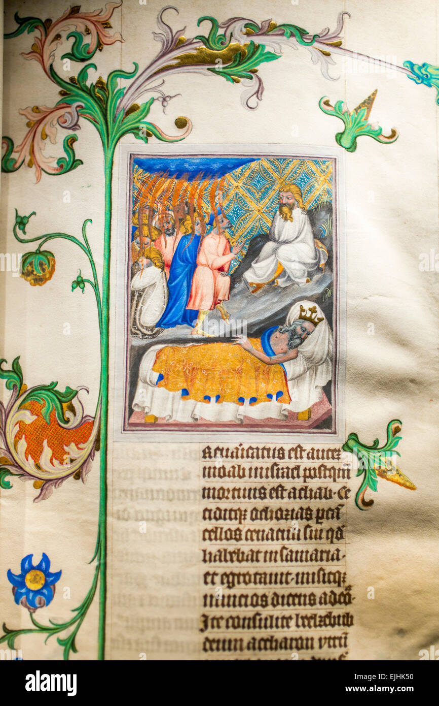 Illuminierte Handschrift, Plantin-Moretus Museum, Antwerpen, Belgien Stockfoto