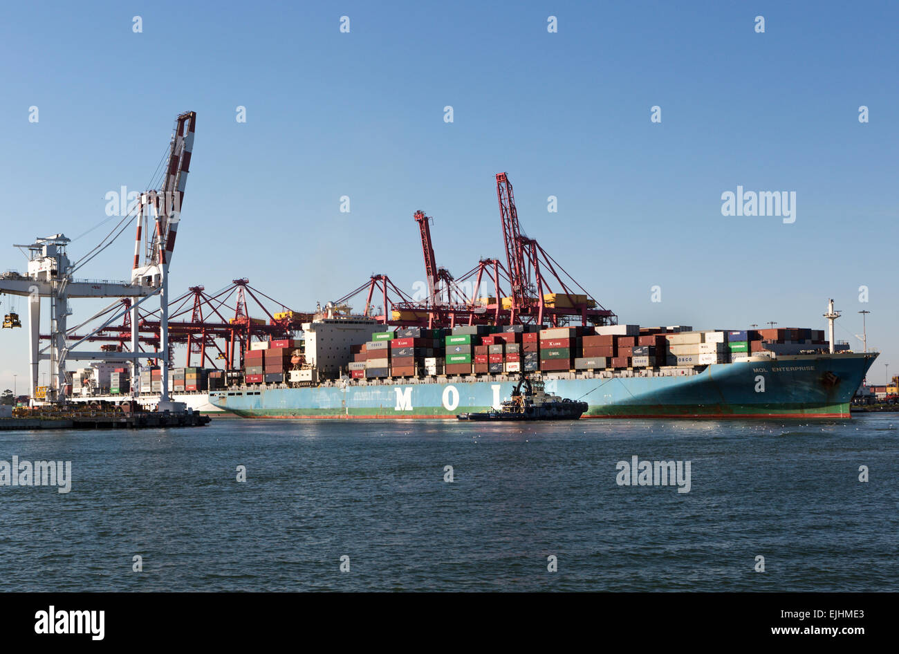 Schiffe auf den Werften in Port Melbourne, Australien Stockfoto