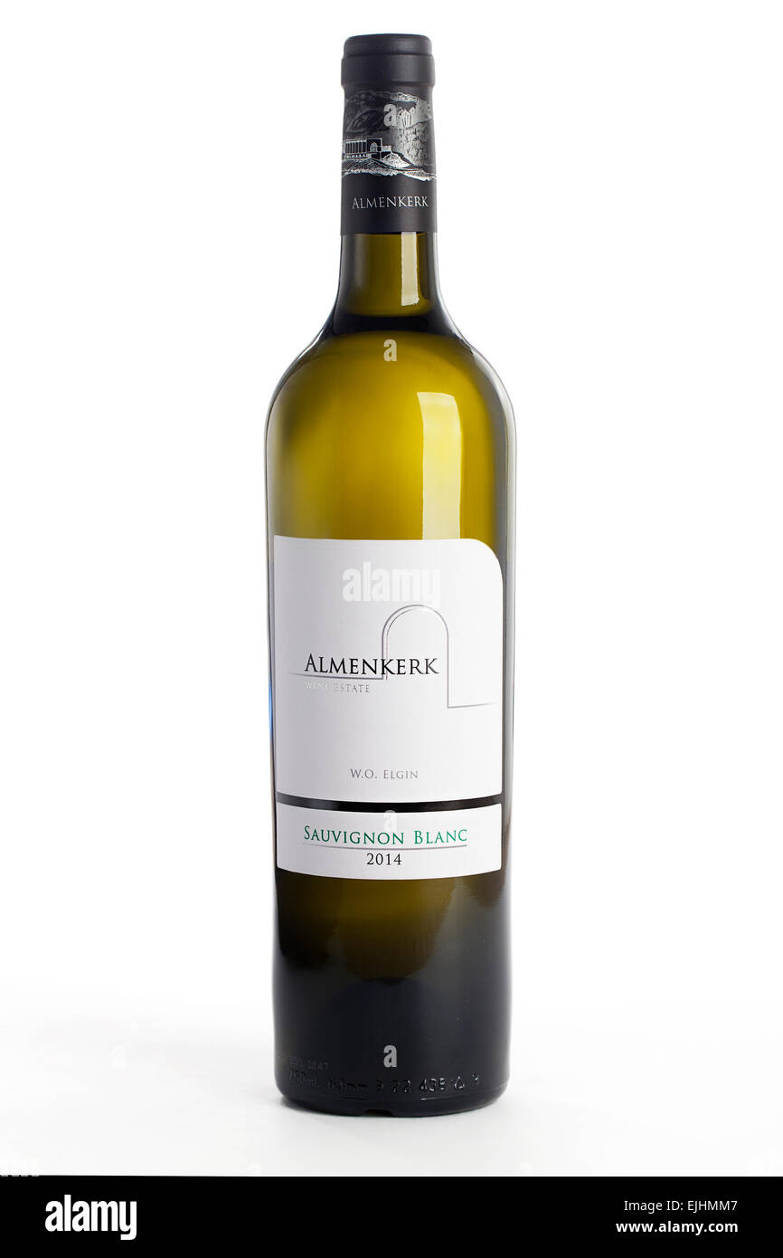 Eine Flasche Almenkerk Sauvignon Blanc 2014 Stockfoto