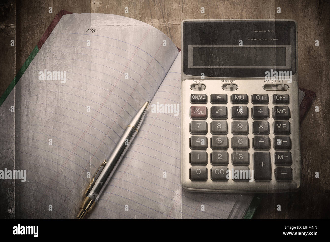 Buchhalter-Ära vor Digitalsystem. klassischen Stil Stockfoto