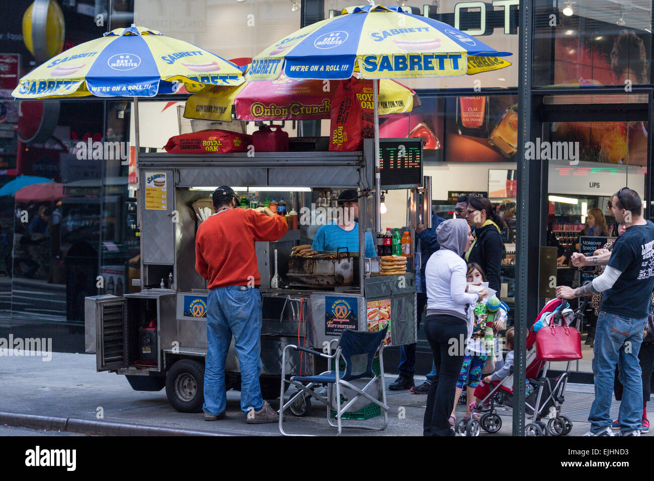 Hotdog-Stand in New York City, USA Stockfoto