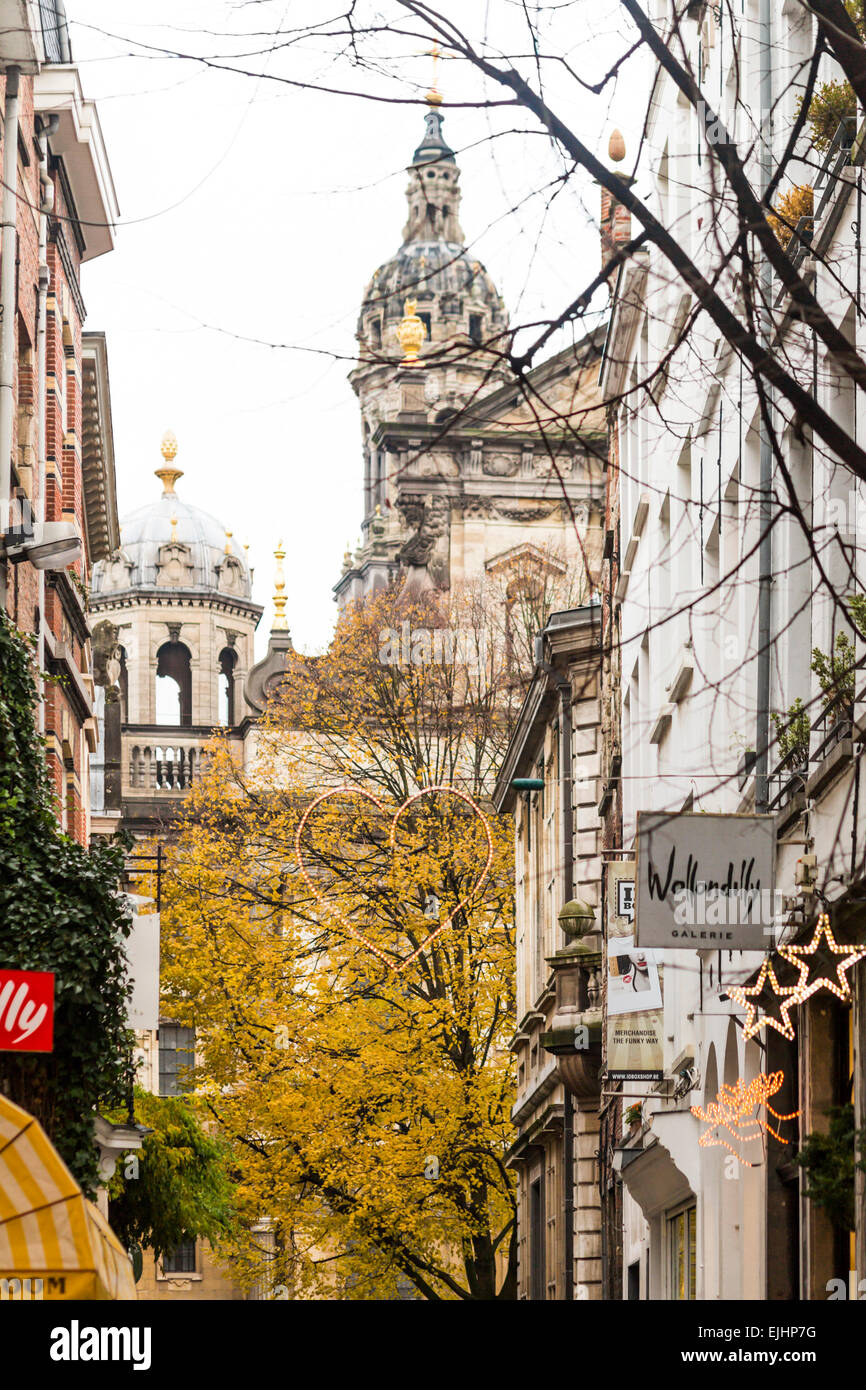 Antwerpen, Belgien-Altstadt zur Weihnachtszeit Stockfoto