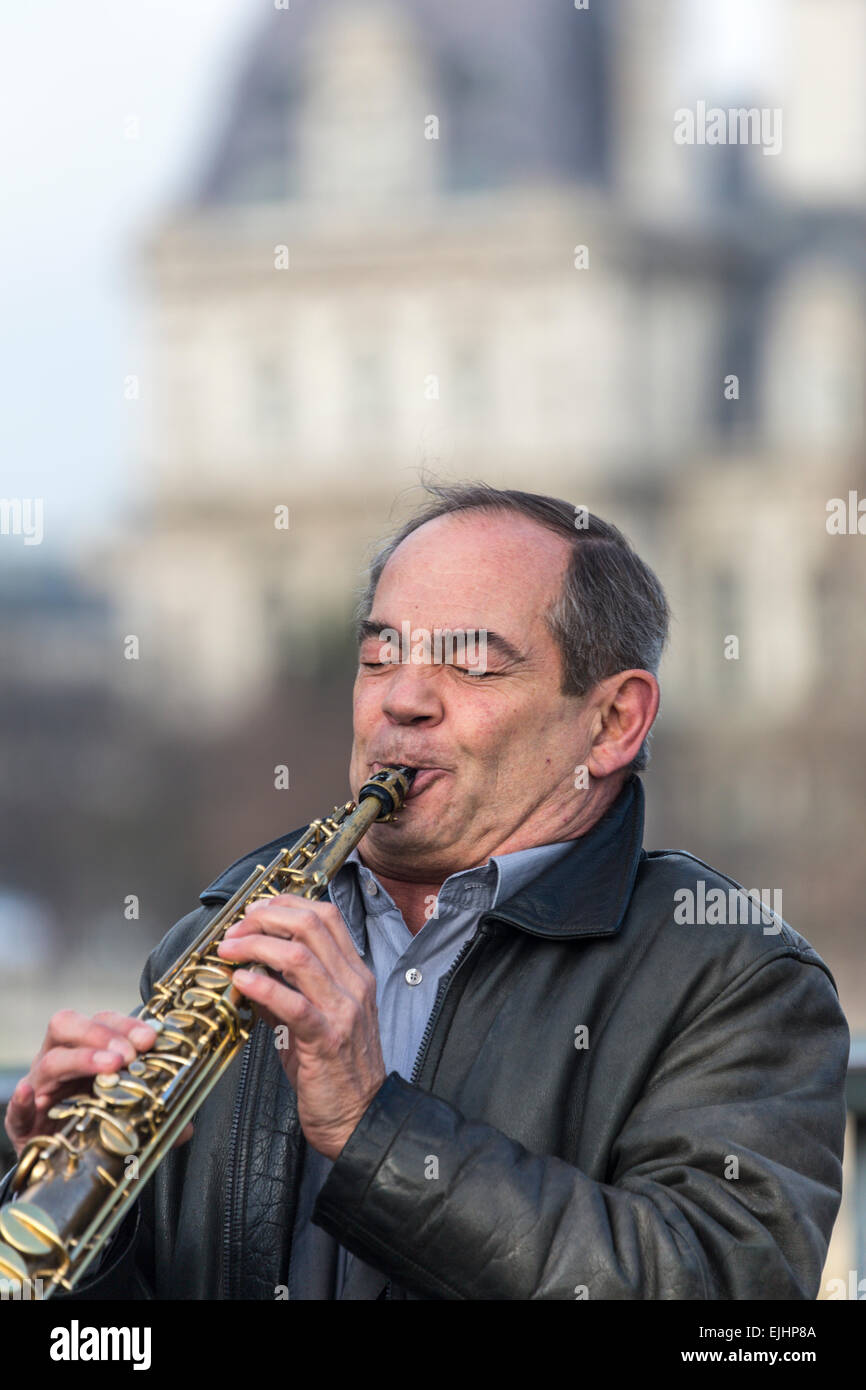 Straßenmusiker, Paris, Frankreich Stockfoto