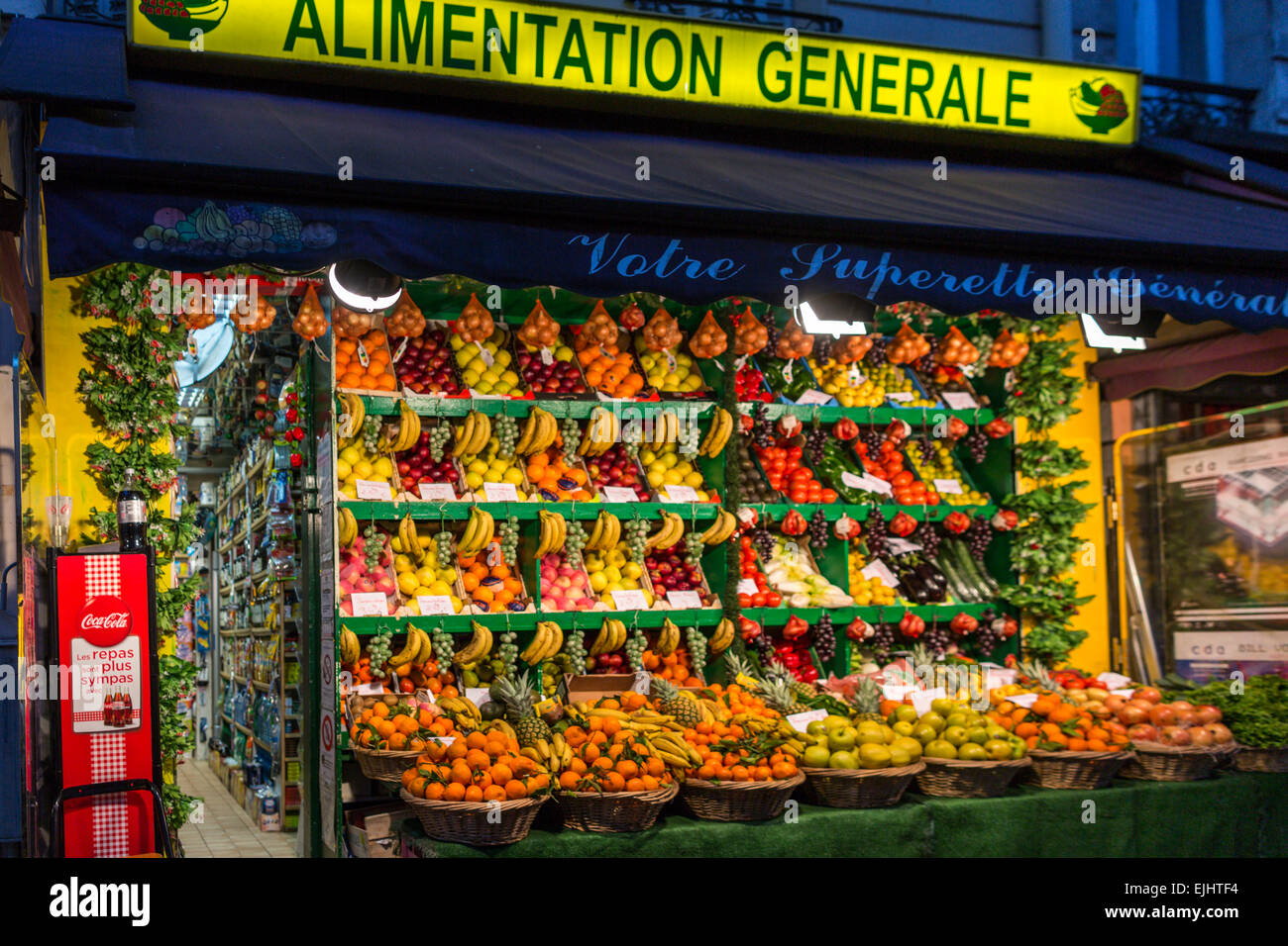 Obst und Gemüse laden, Paris, Frankreich Stockfoto