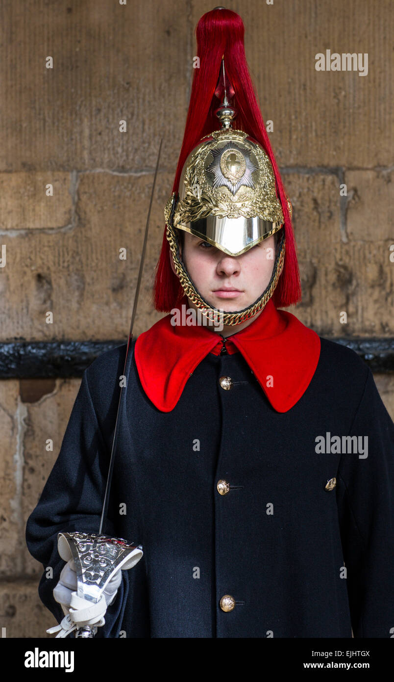 Royal Horseguards auf der Hut in Whitehall, London, England Stockfoto