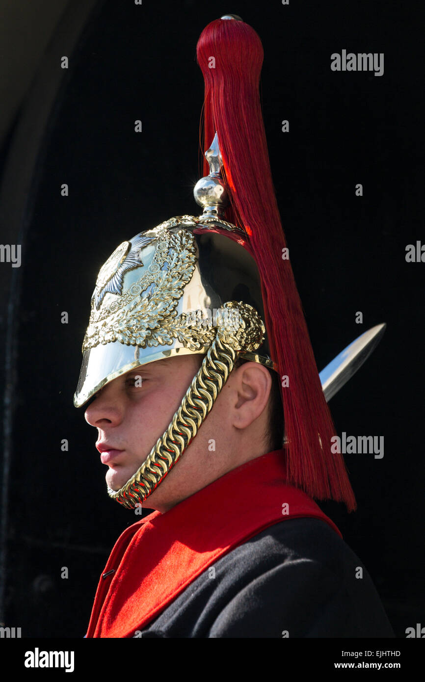 Royal Horseguards auf der Hut in Whitehall, London, England Stockfoto