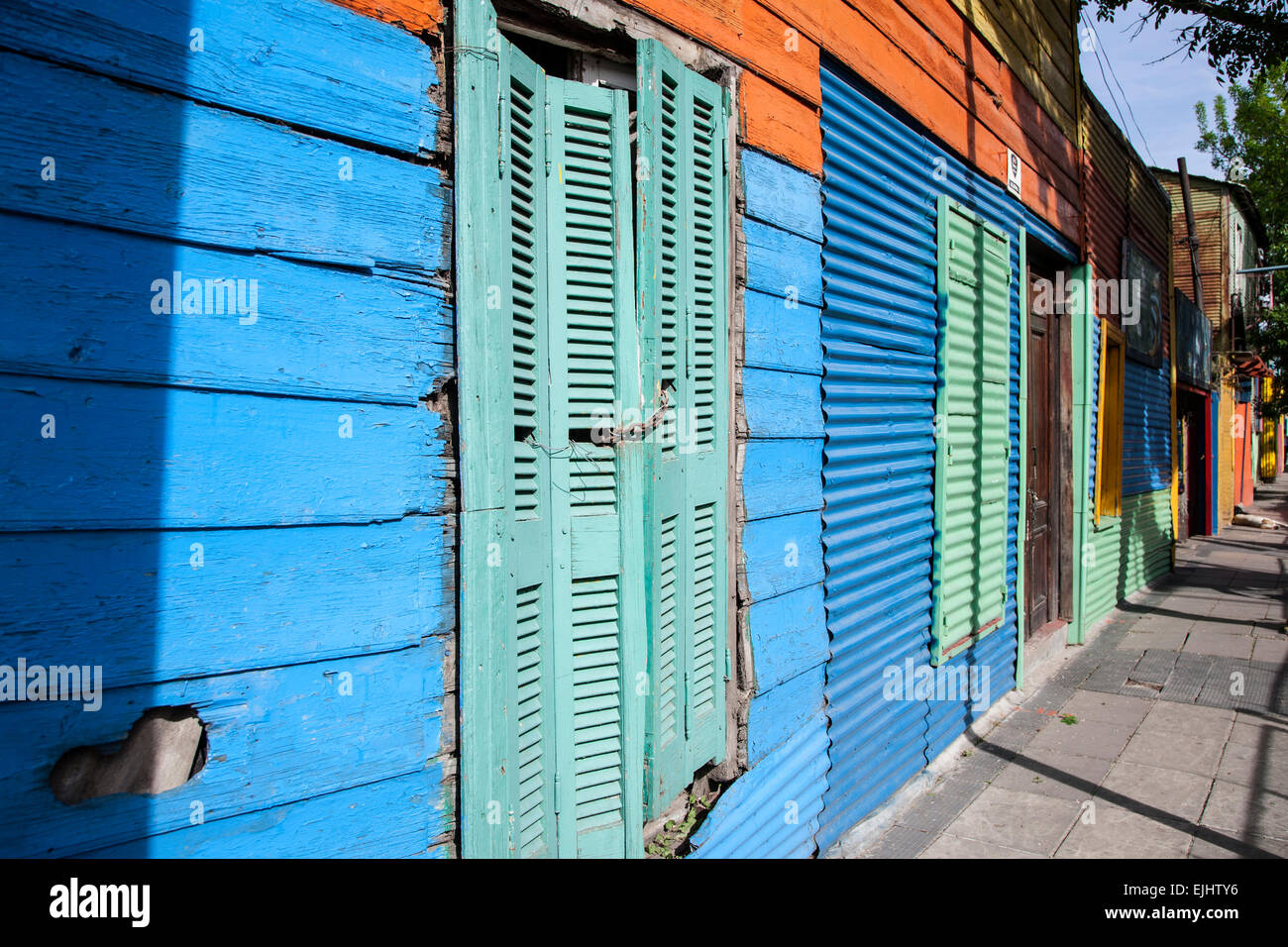 Bemalten Häusern. Caminito Straße. La Boca. Buenos Aires. Argentinien Stockfoto