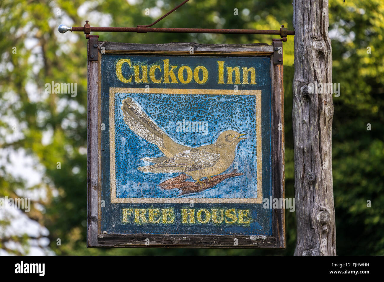 Kuckuck Inn Zeichen im New Forest, Hampshire, England Stockfoto