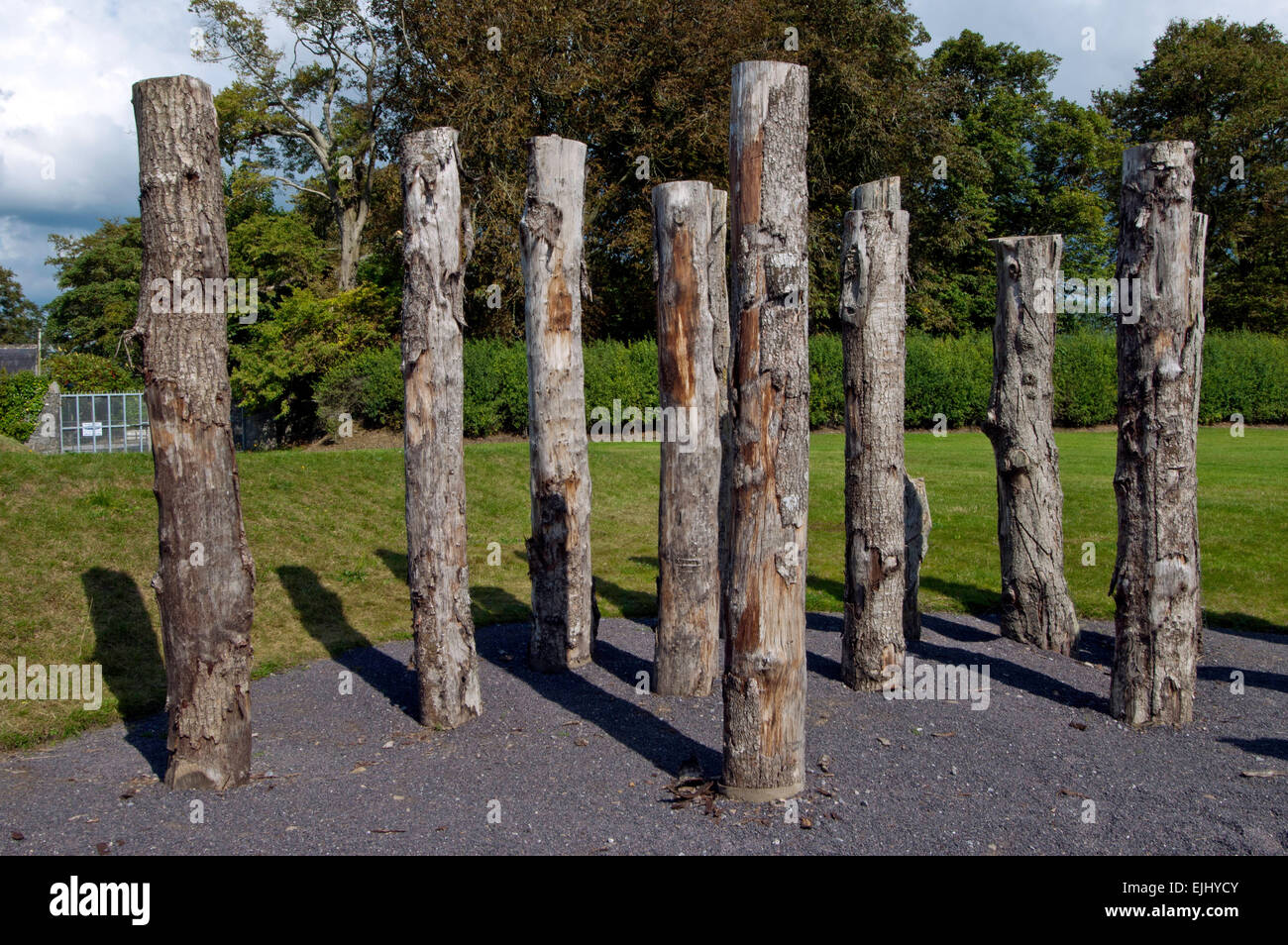 Die "Woodhenge" oder Holz Kreis in Knowth, County Meath, Irland Stockfoto