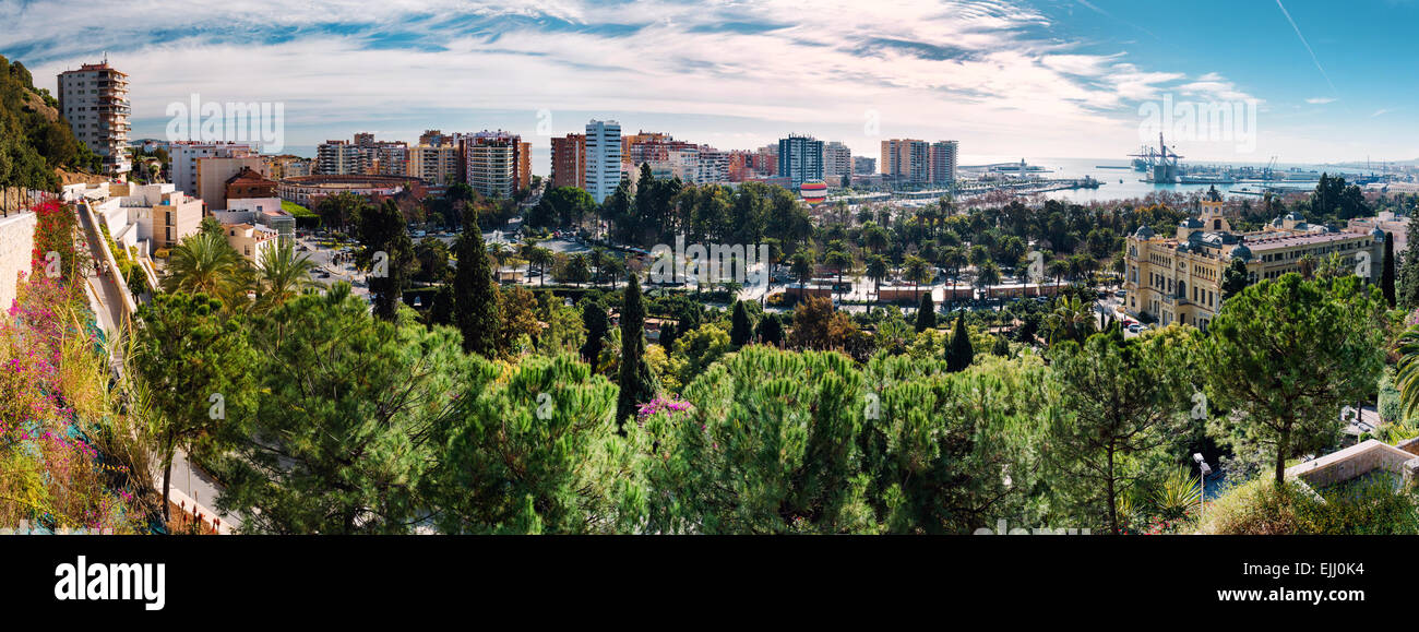 Panorama der Stadt Málaga Stockfoto
