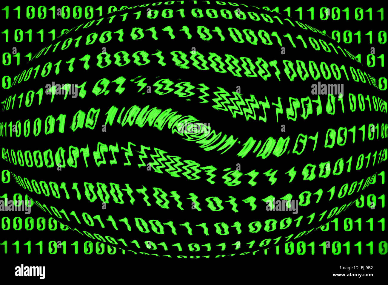 Binärcode mit Daten-Verschlüsselung-Konzept Stockfoto