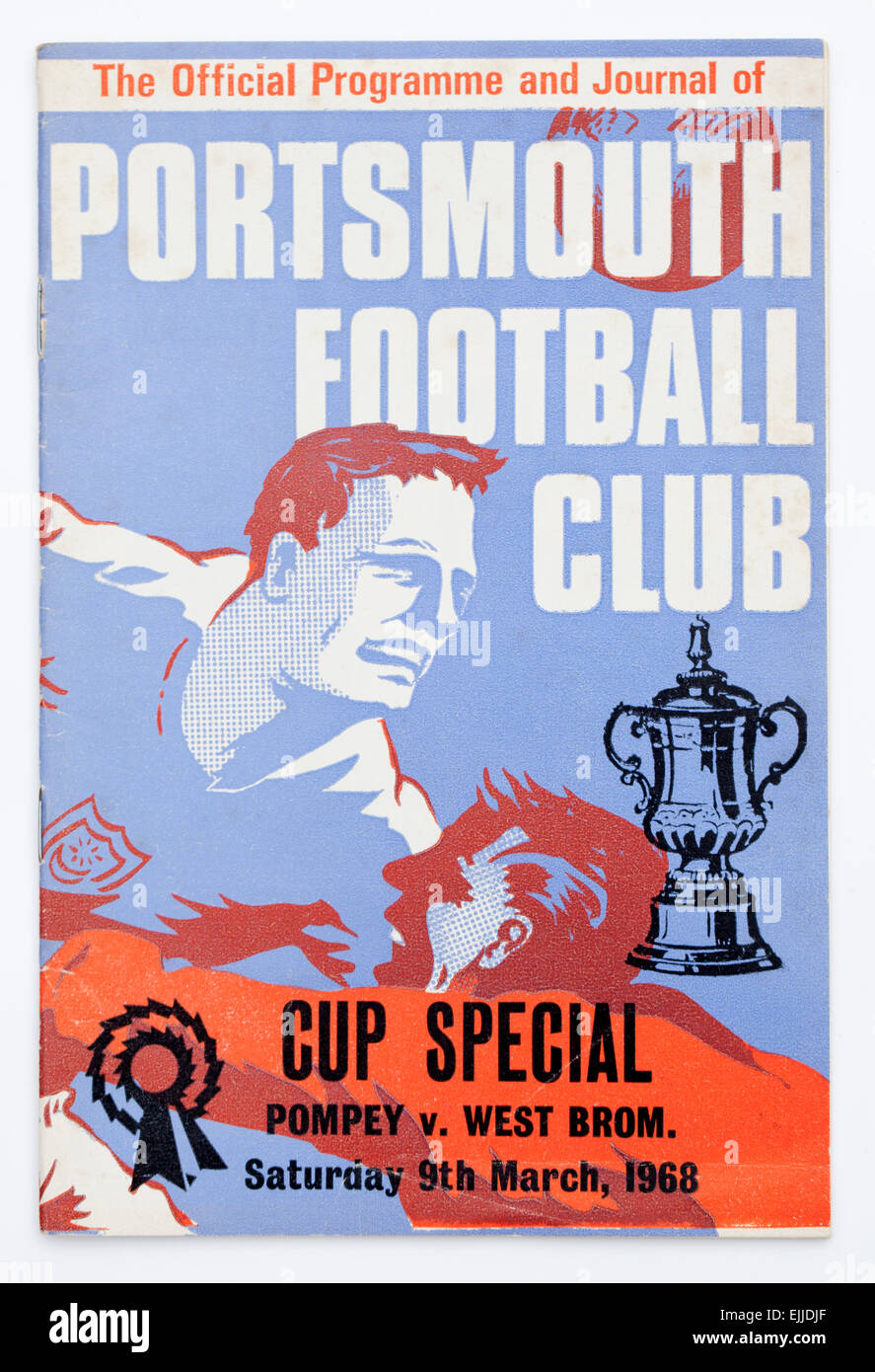 Jahrgang! 960's Fußball Programm FA Cup Match Portsmouth V West Brom Stockfoto