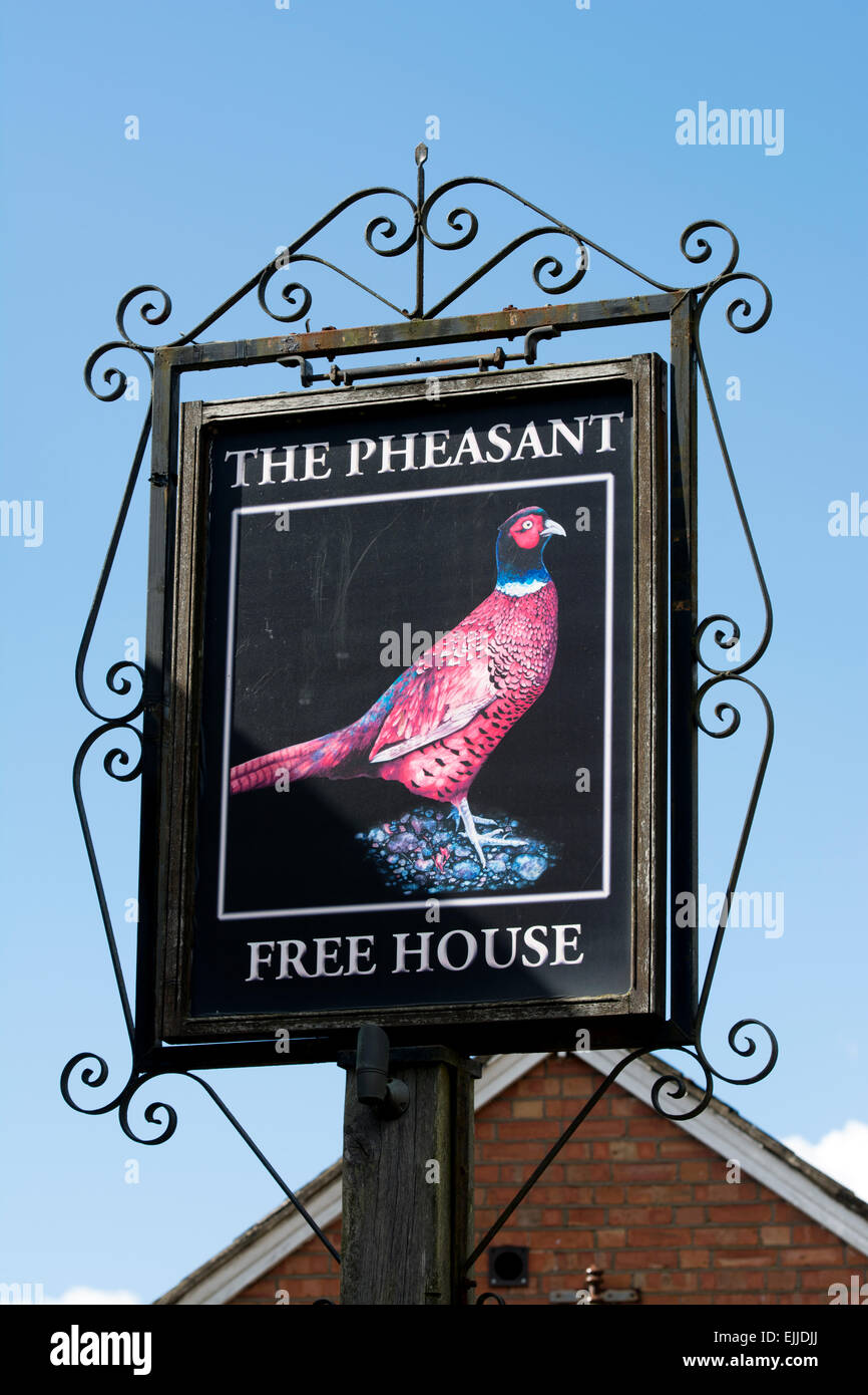 Der Fasan Pub Schild, Brill, Buckinghamshire, England, UK Stockfoto