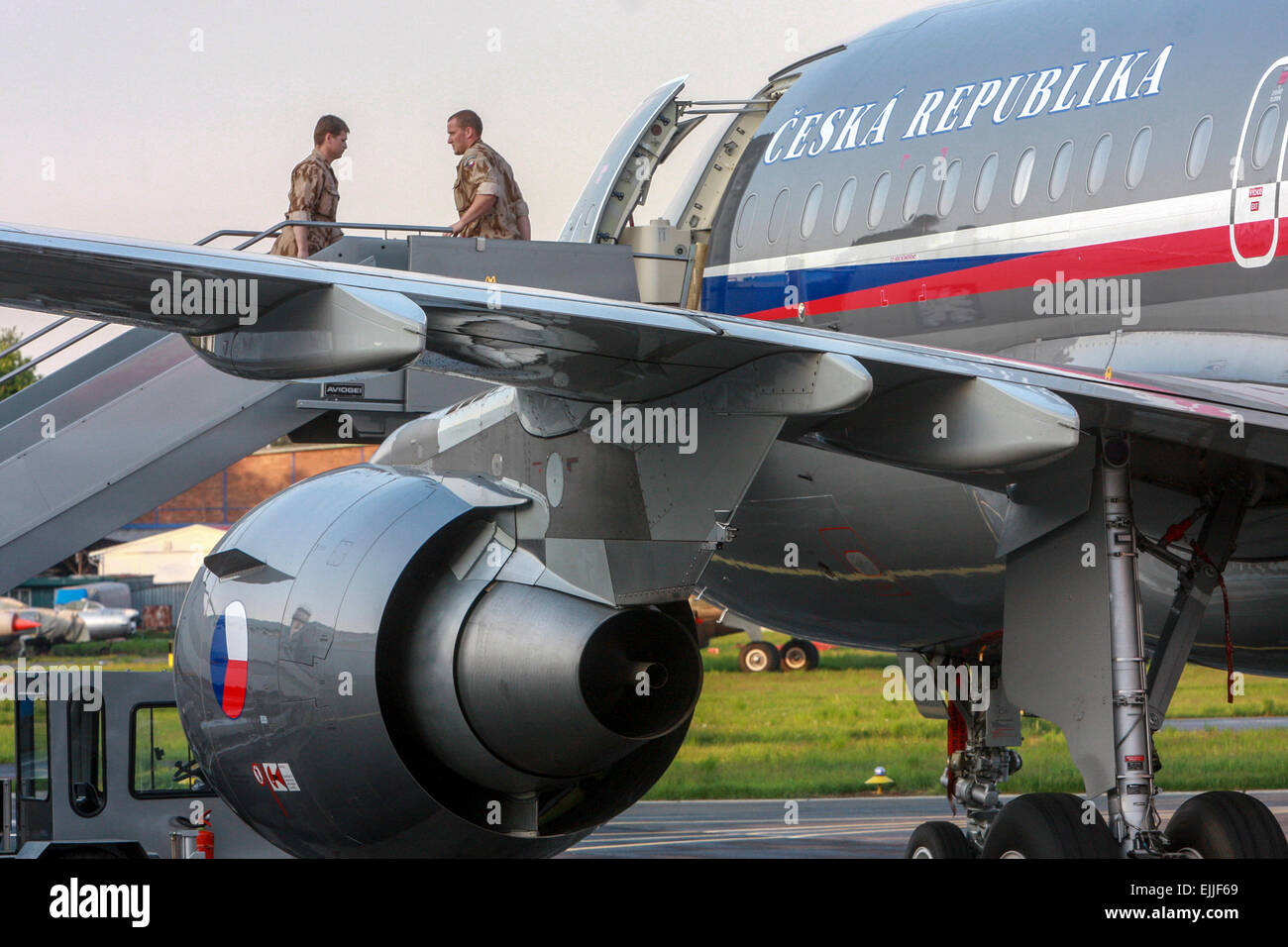 Flugzeuge der Tschechischen Armee Squadron Airbus A319 am Flughafen in Prag-Kbely Stockfoto