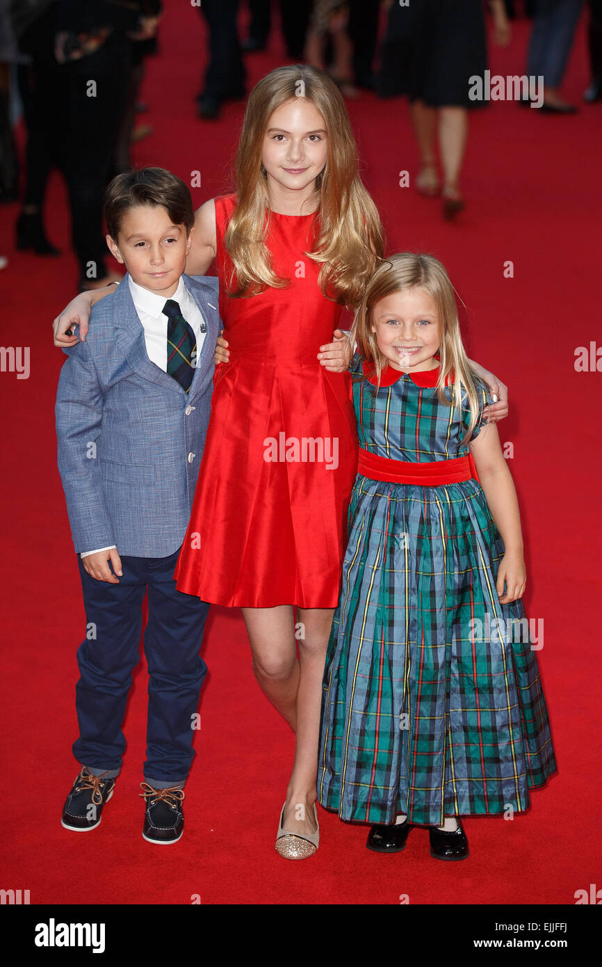 Was haben wir in unserem Urlaub "Premiere statt im Odeon West End - Ankünfte Featuring: Bobby Smalldridge, Harriet Turnball, Emelia Jones wo: London, Vereinigtes Königreich bei: 22 Sep 2014 Stockfoto