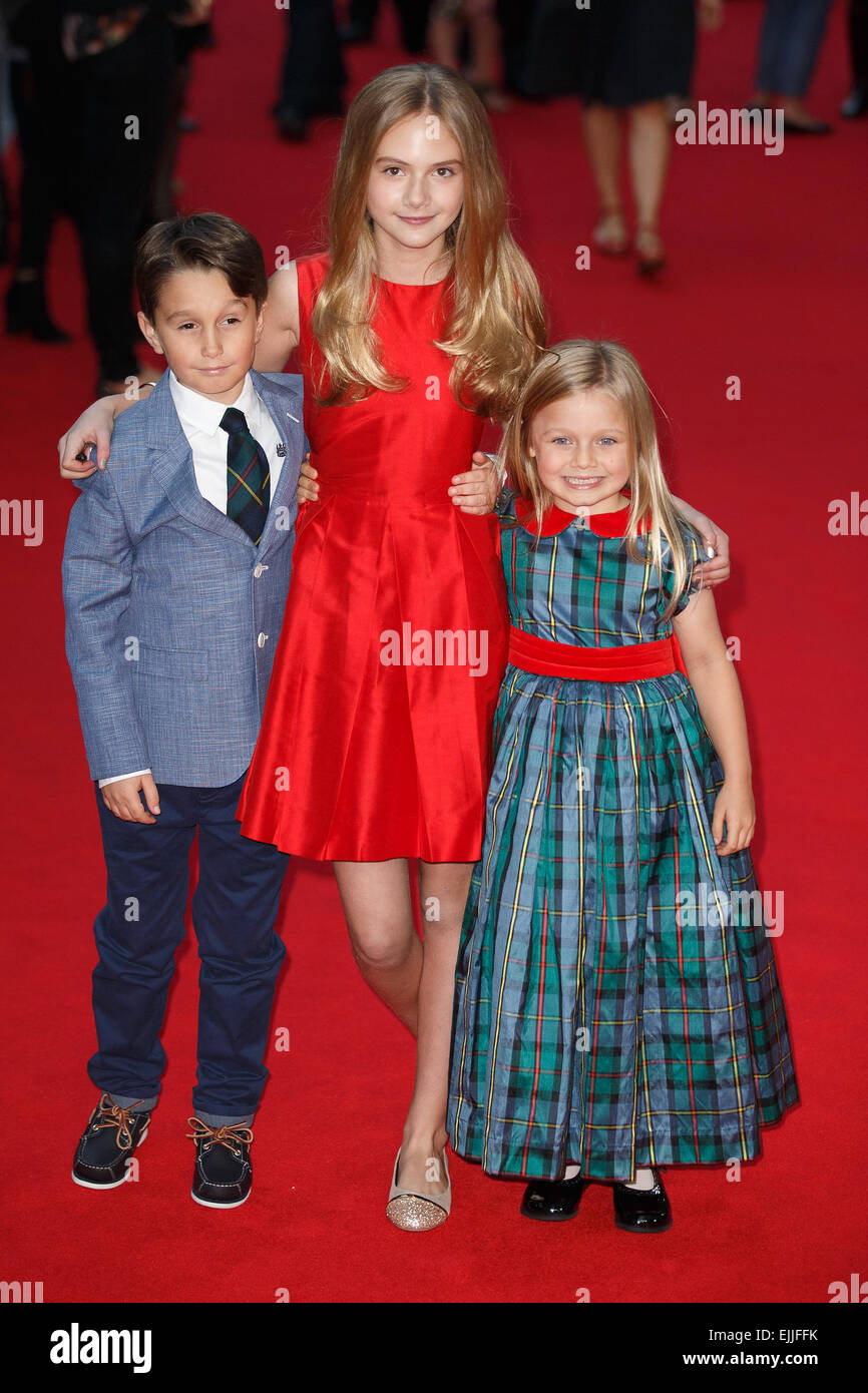 Was haben wir in unserem Urlaub "Premiere statt im Odeon West End - Ankünfte Featuring: Bobby Smalldridge, Harriet Turnball, Emelia Jones wo: London, Vereinigtes Königreich bei: 22 Sep 2014 Stockfoto