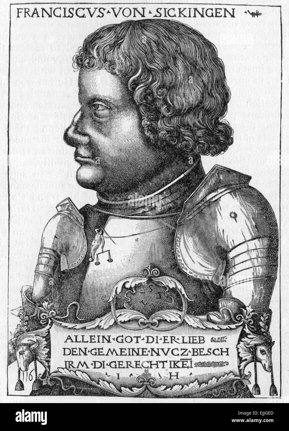 Franz von Sickingen (2 März 1481 – 7 Mai 1523), ein deutscher Ritter Stockfoto