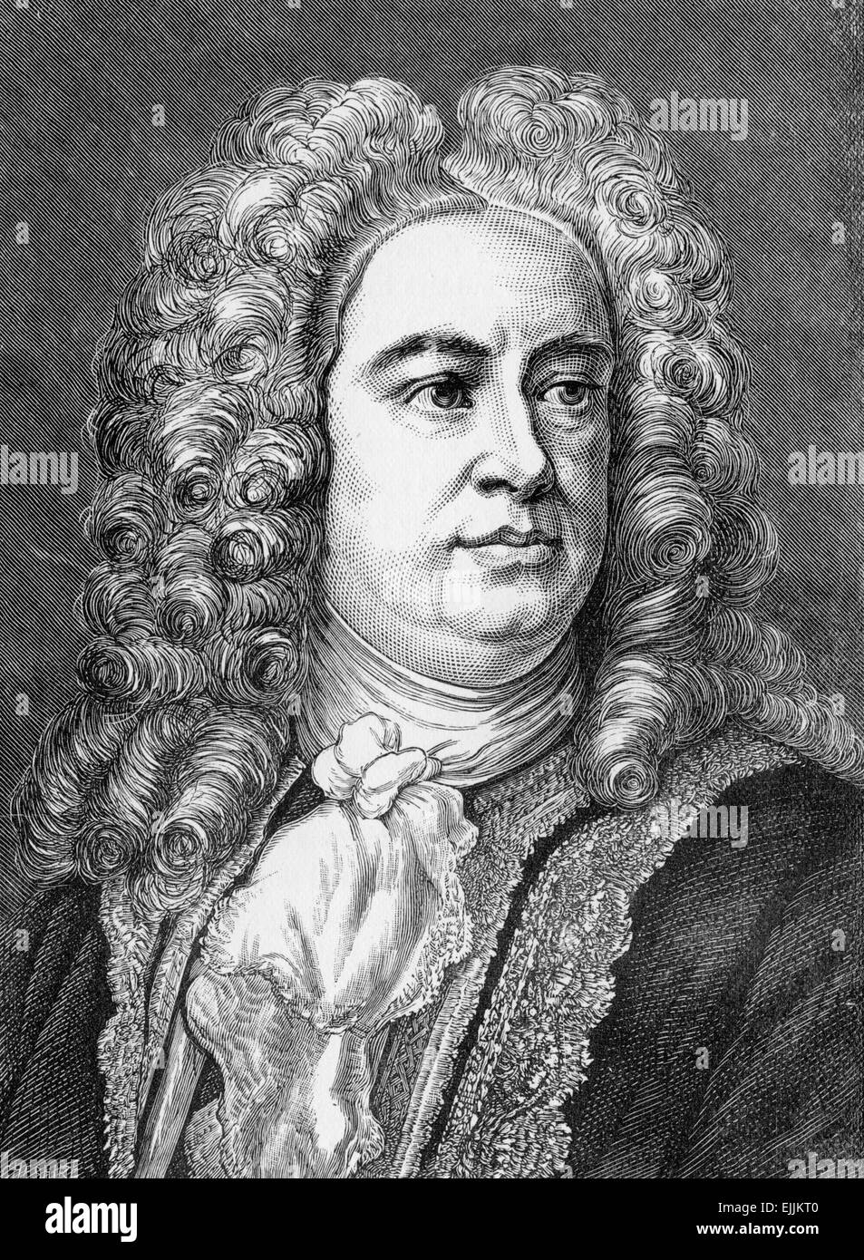George Frideric Handel (Deutsch: Georg Friedrich Händel, 1685-1759) war ein deutschstämmiger britischer Barock-Komponist Stockfoto