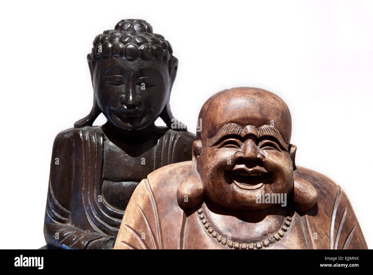 China und Thailand Darstellung auf Holzfiguren Buddha Stockfoto