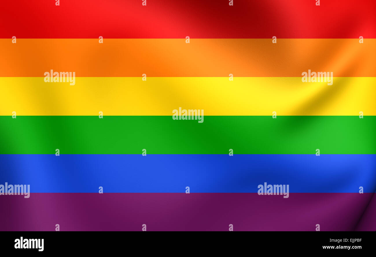 Flagge von LGBT. Hautnah. Stockfoto