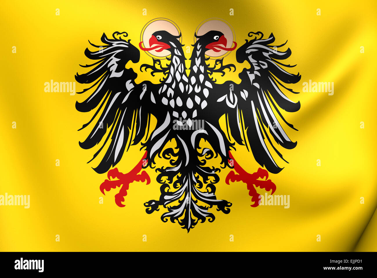 Flagge des Heiligen Römischen Reiches (1400-1806). Hautnah. Stockfoto
