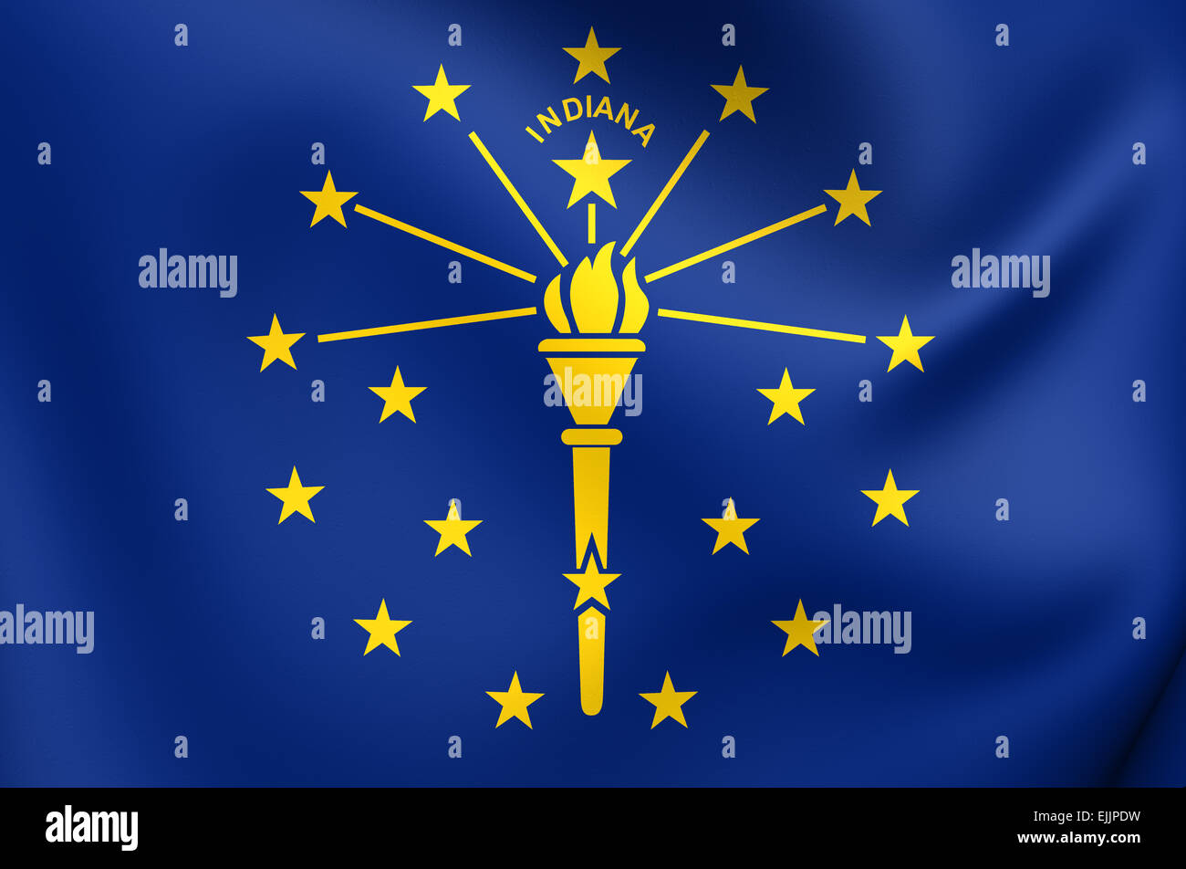 Flagge von Indiana, USA. Hautnah. Stockfoto