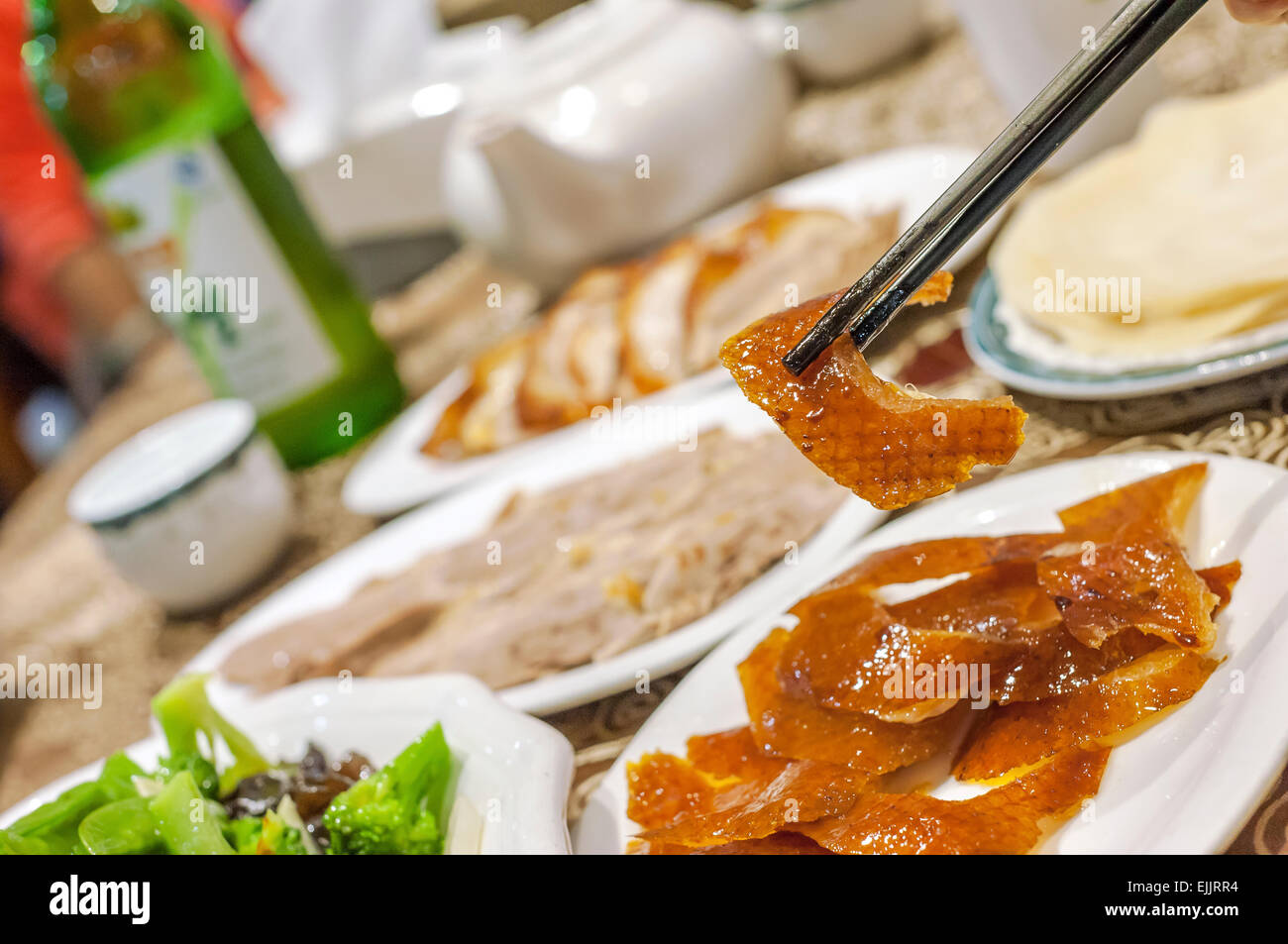 Essen gebratene Ente auf Peking roast Duck Restaurant Stockfoto