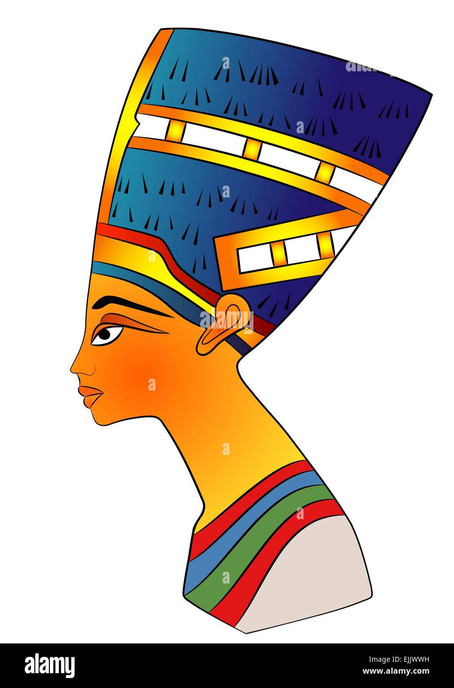 Nofretete - Königin des alten Ägypten - Vektor Stock Vektor