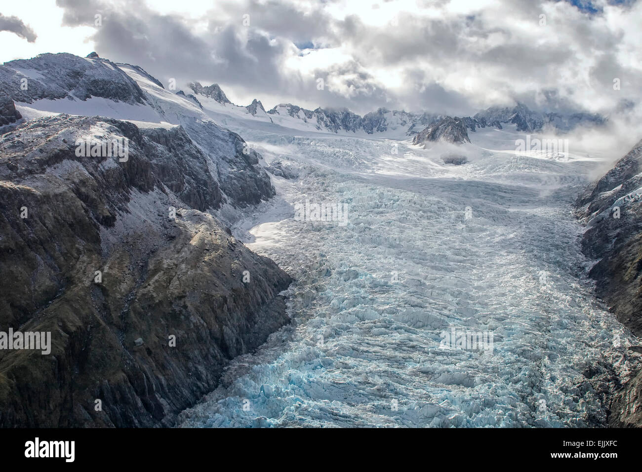 Eisige Gletscher in Neuseeland Stockfoto