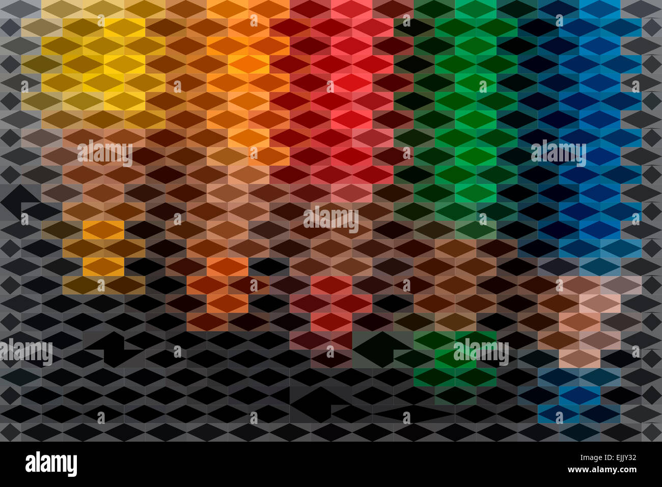 Konzept-Hintergrundbild Buntstifte mit einem geometrischen Design. Stockfoto