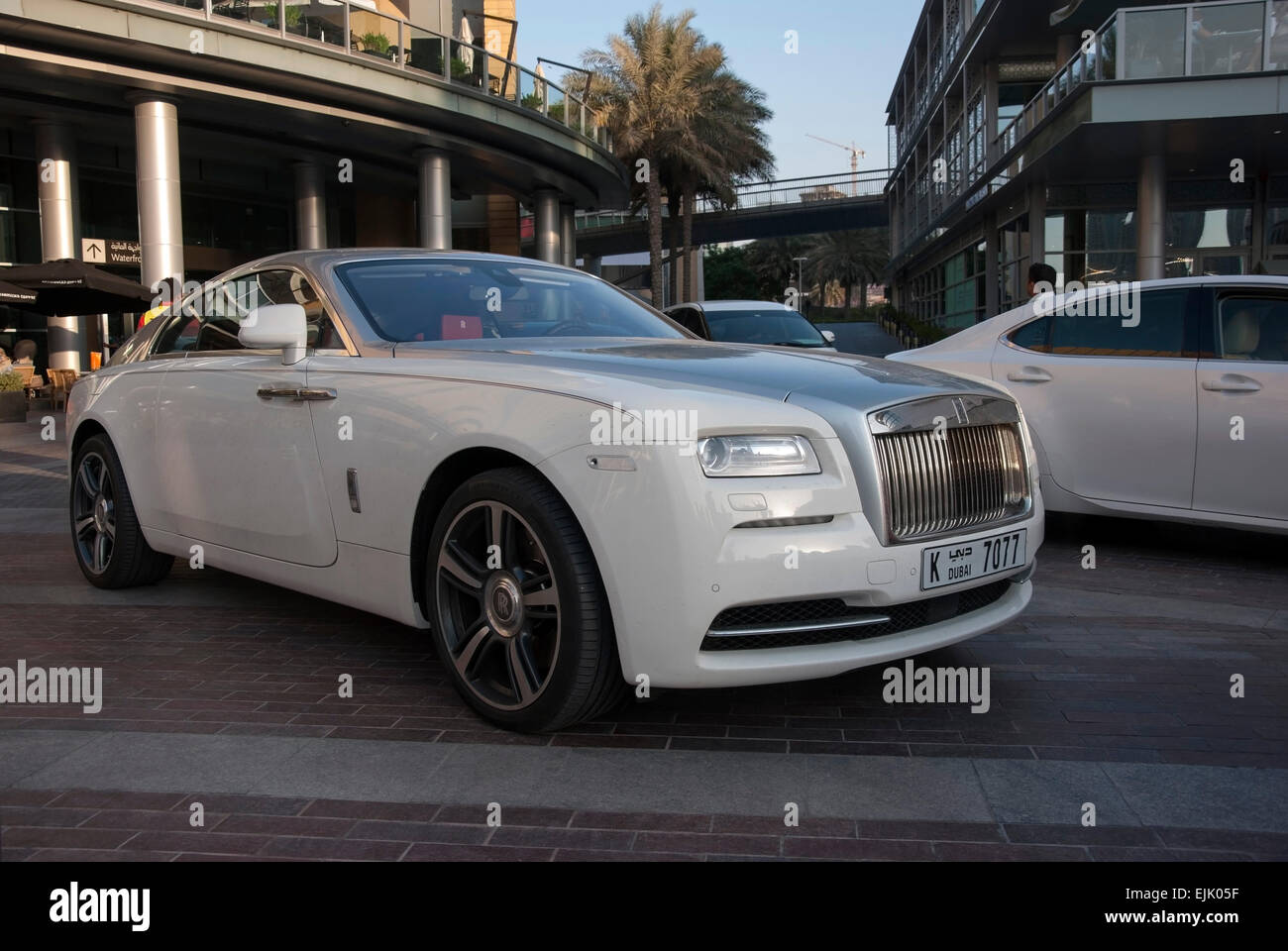 Weiße & Chrome Rolls-Royce Wraith Coupe Pkw Stockfoto