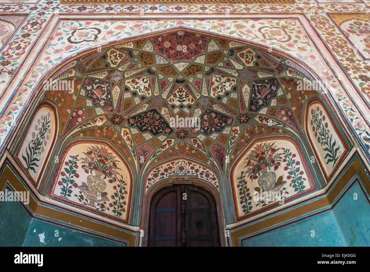 Ganesh Pol innerhalb von Amber Fort in Jaipur, Rajasthan, Indien Stockfoto