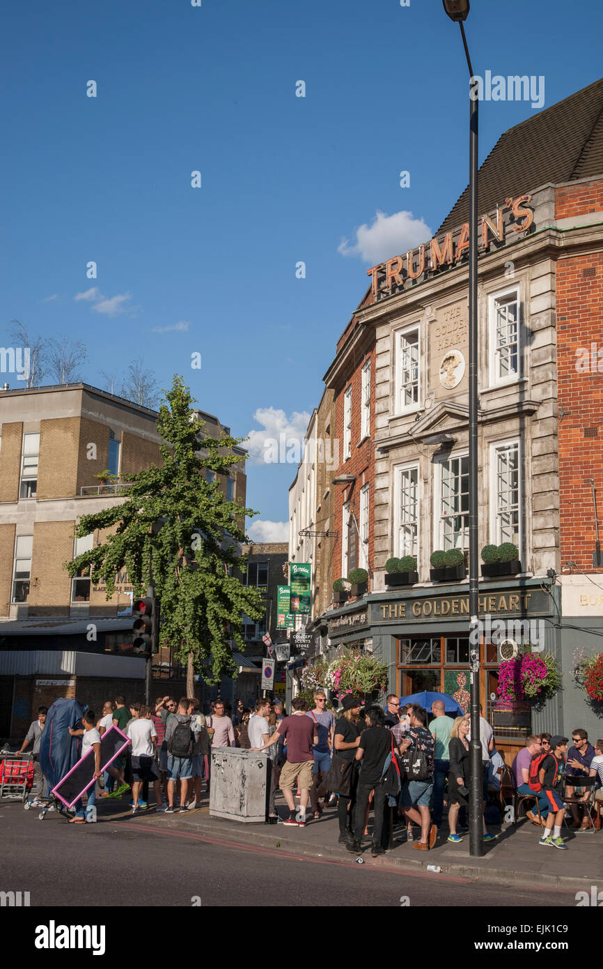 Goldenes Herz Pub, Commercial Street, Spitalfields, London Stockfoto