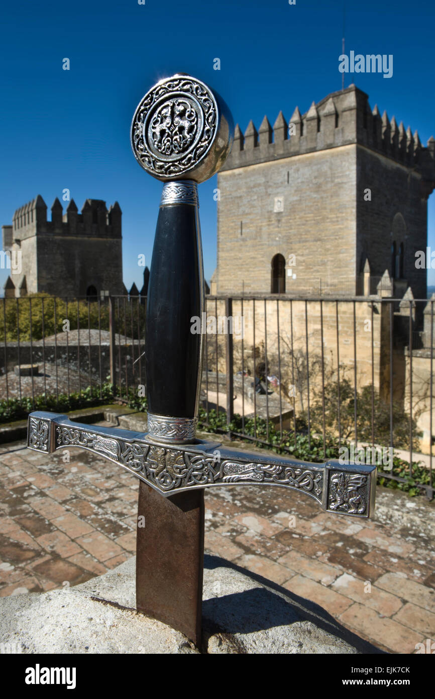 König Arthurs Excalibur in den Stein eingebettet Stockfoto